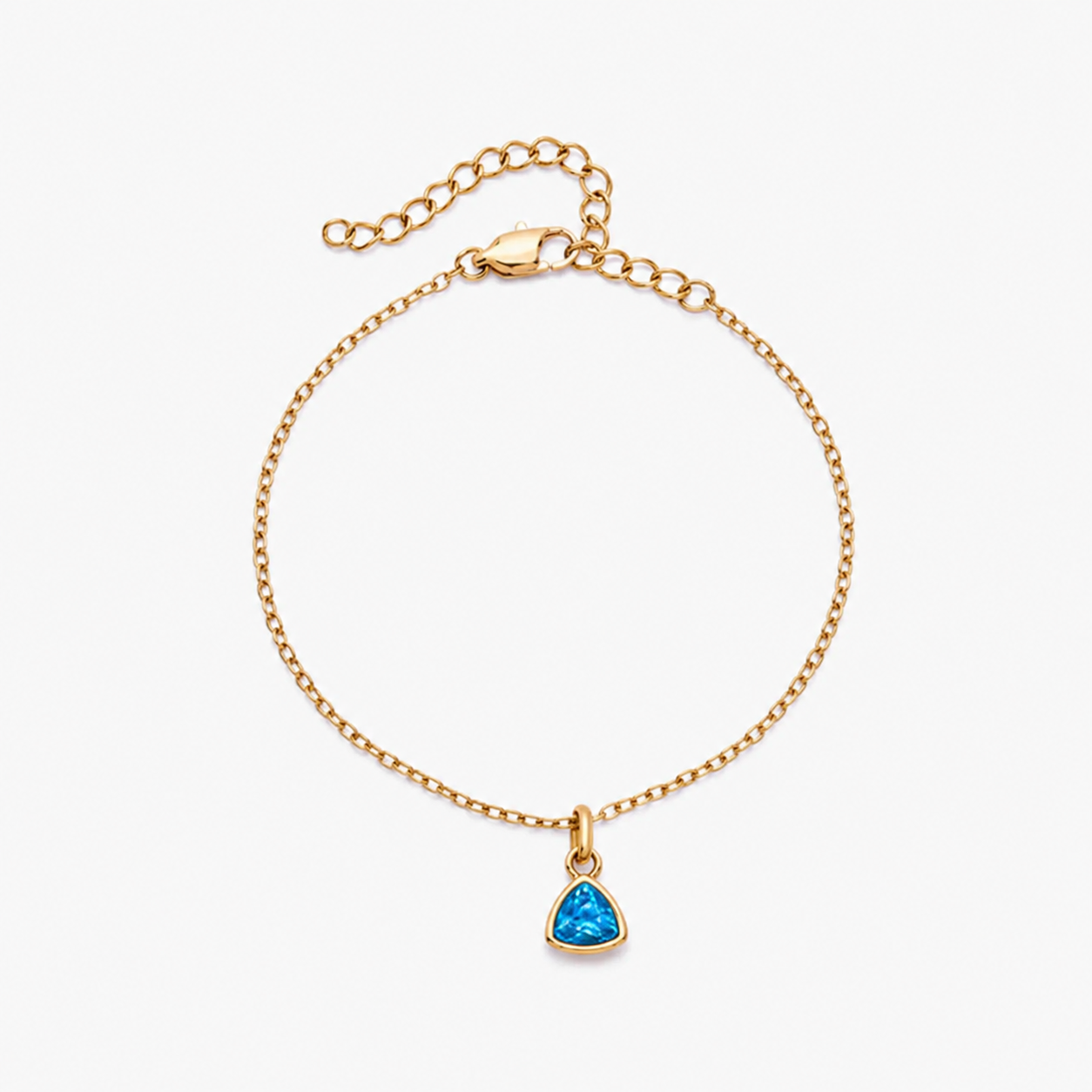 Birthstone Initial Charm Bracelet