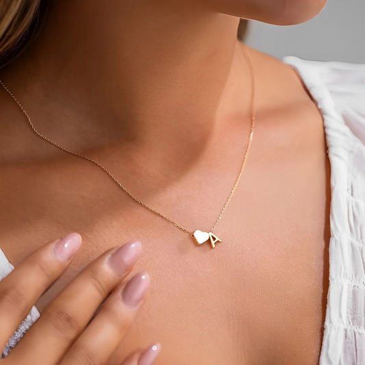 Collana Katy con cuore e iniziale