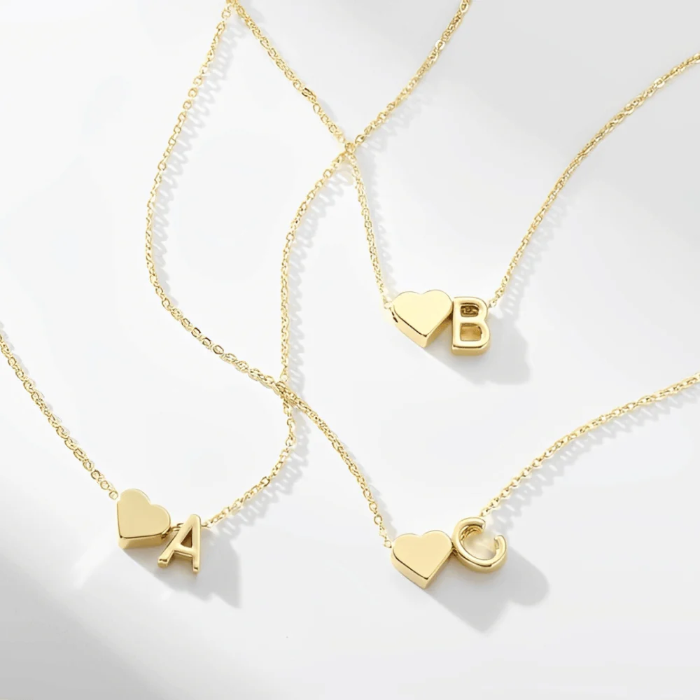 Collana Katy con cuore e iniziale