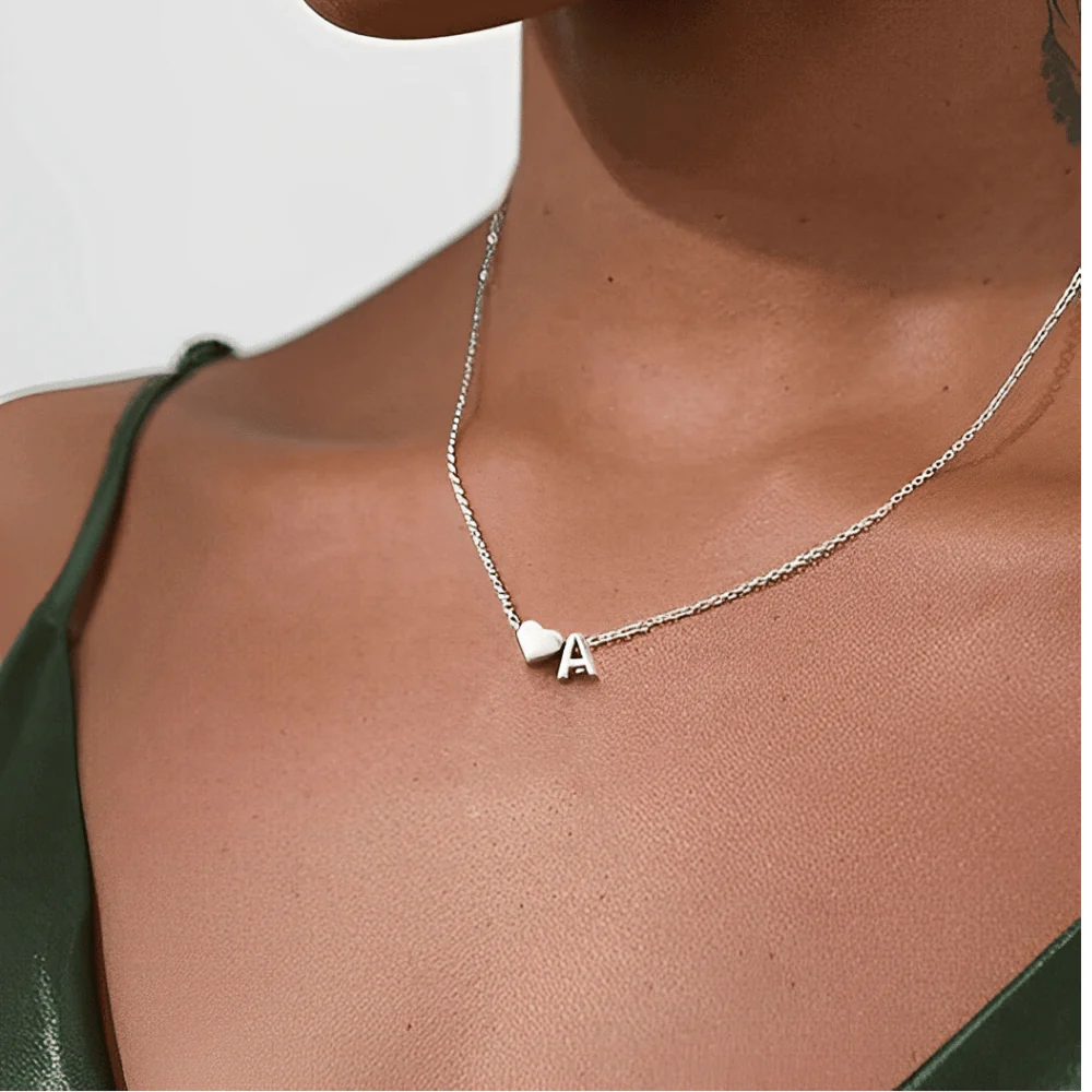 Collana Katy con cuore e iniziale