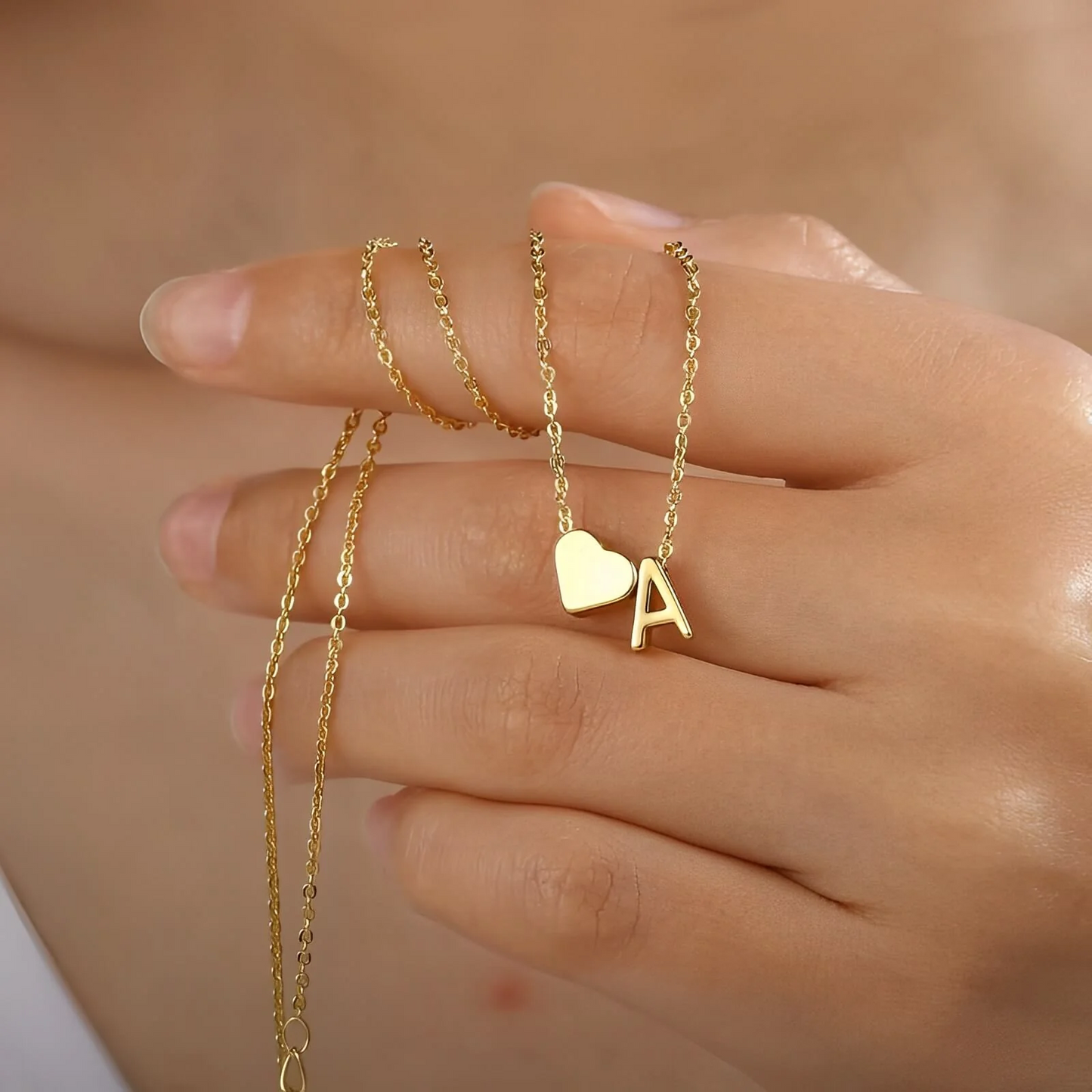 Collana Katy con cuore e iniziale